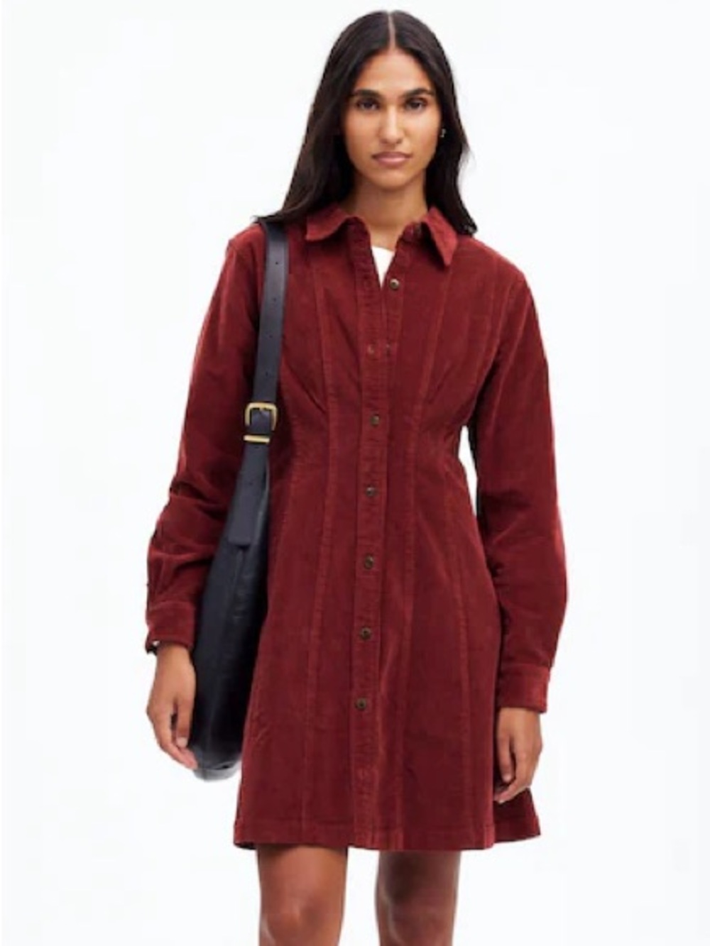 Madewell Sz S Red Corduroy Button Front Feminine Short Dress